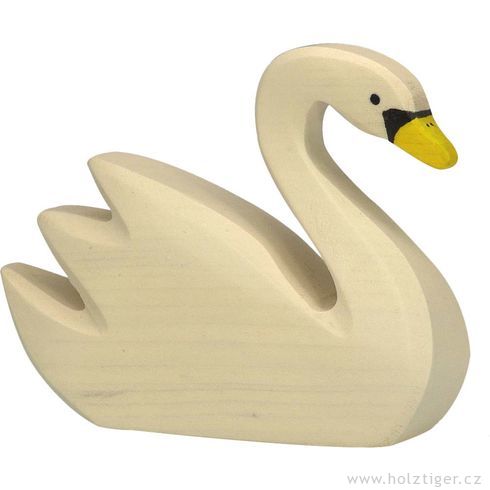 Plovoucí bílá labuť – dřevěné zvířátko - Holztiger