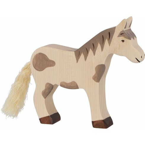 Strakatý stojící kůň – dřevěné zvířátko - Holztiger