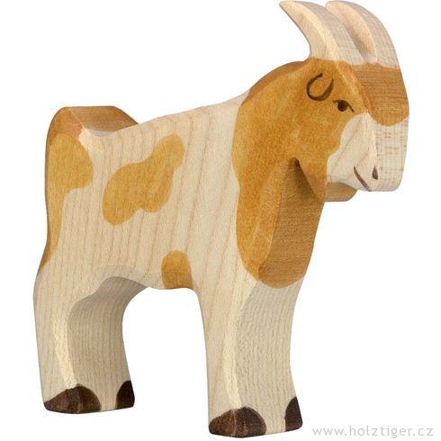Stojící strakatý kozel – domácí zvíře ze dřeva - Holztiger