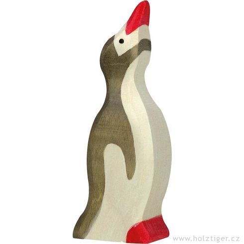 Malý tučňák se zvednutou hlavou – dřevěná hračka - Holztiger