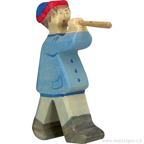 Pastýř s flétnou (série II) – biblická postava ze dřeva - Holztiger