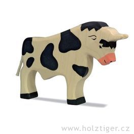 Býček, černý – dřevěné zvířátko