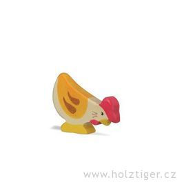 Slepička zobající – zvířátko ze dřeva