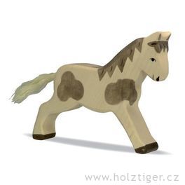 Koník strakatý, běžící – dřevěné zvířátko