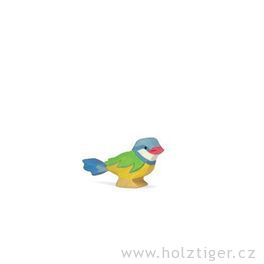Sýkorka modřinka – ptáček vyřezaný ze dřeva